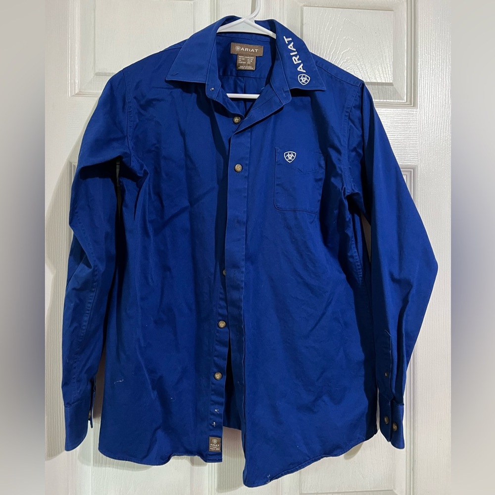 ARIAT Team Logo Twill Classic Fit Long Sleeve Boys Shirt XL